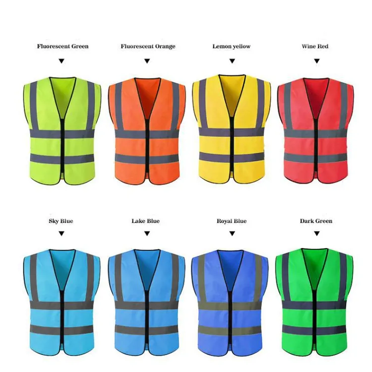 Reflective Traffic Road Working Jackets Safety Vest with Practicability Custom Green Safety Vest With Reflective Strips