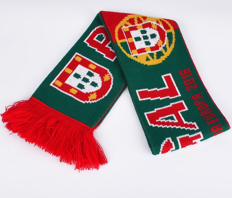 Fashion Knitted Scarf High Quality Cheap Custom Logo Fan Knitted Sports Soccer Club Football Fan Scarf