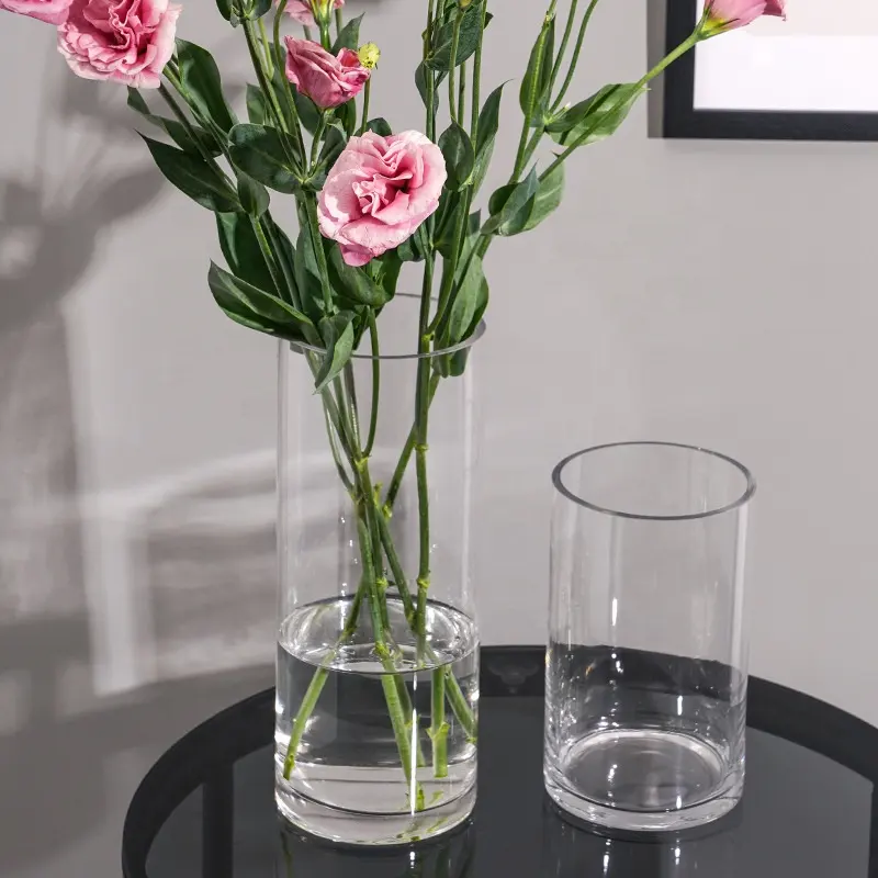 Tabletop Decoration Wholesale Home Wedding Decorative Clear Flower Bottle Glass Vase