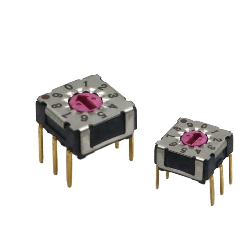 rotary switches manufacturer supplier IP 67 Dust & Water proof MINI size momentary PCB 10 position 10pole rotary switch