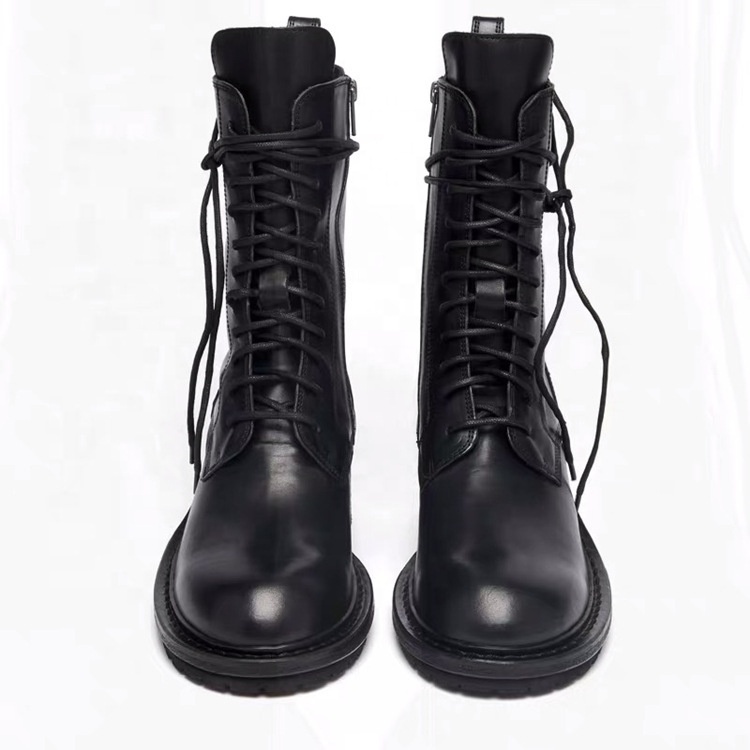 Non- slip Leather Shoes Over Knee Boots Platform Women High Sexy Knitted Sock Thigh High Boots Women