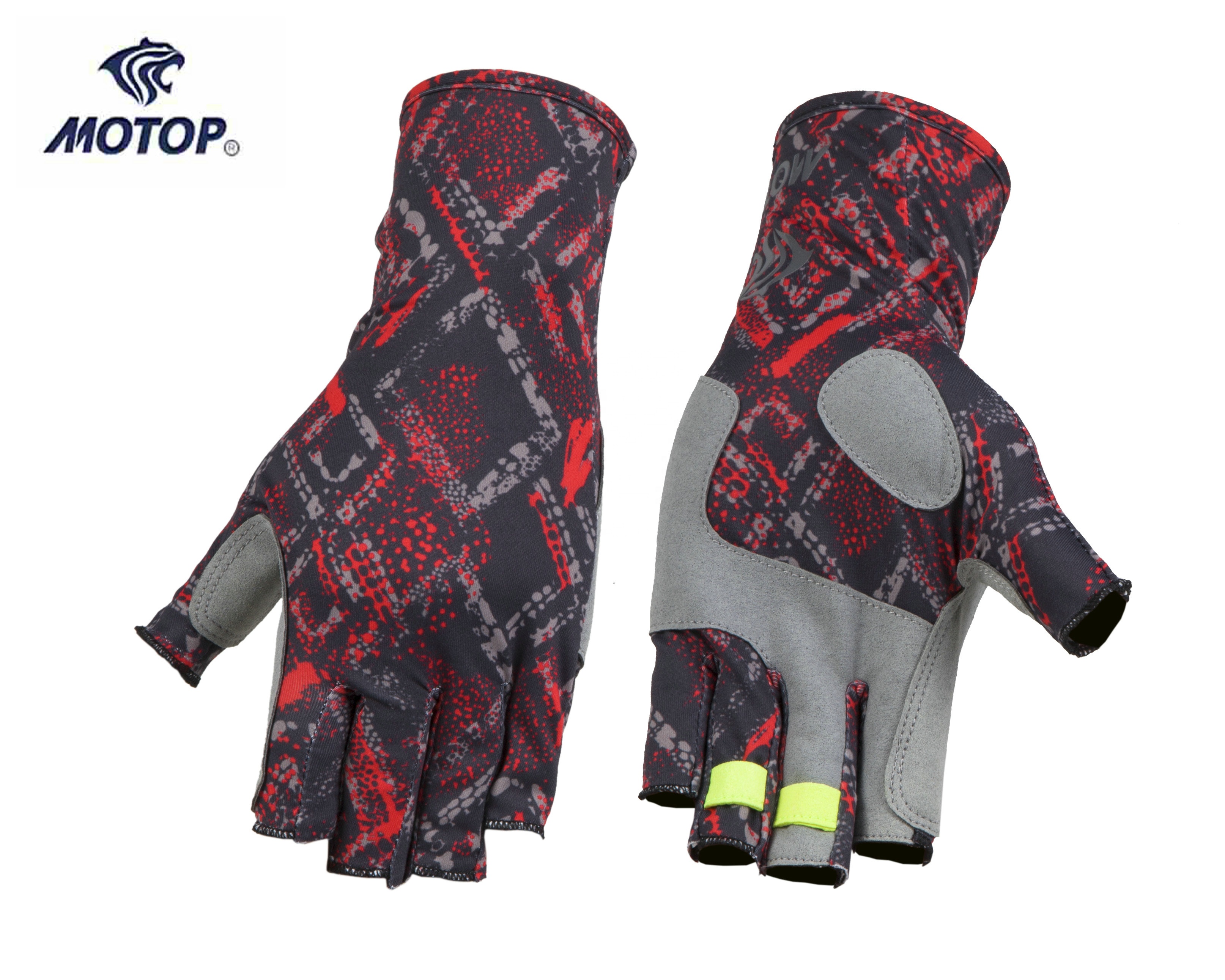New Style Half fingers Colourful Winter Anti-slip Outdoor UV Protection Fishing Glove with Easy strip Design