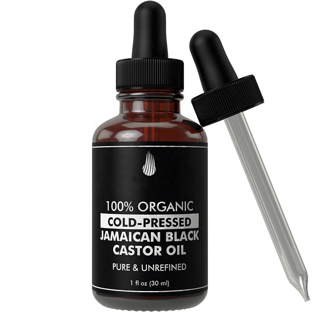 100% органическое холоднопрессованное черное касторовое масло Jamaican-чистые неочищенные масла для утолщения волос, ресниц, бровей