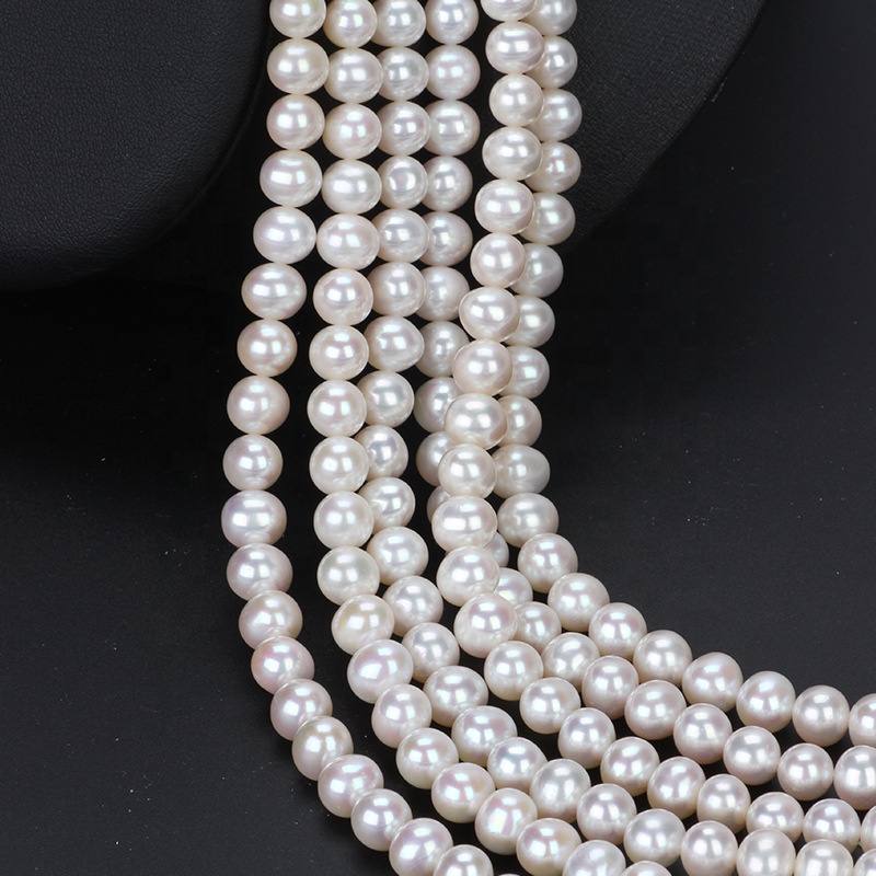 Zhuji Китай культивированный натуральный настоящий Пресноводный Жемчуг strand string beads оптом Свободные Круглые Белые пресноводные жемчужины для ювелирных изделий