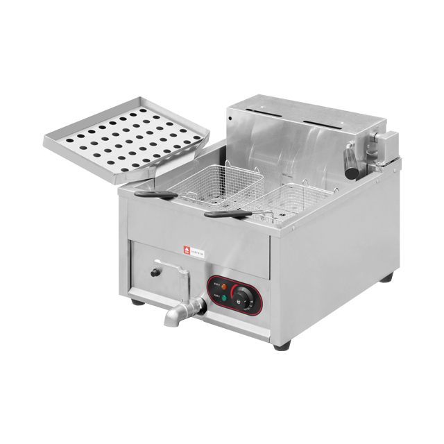 Stainless Steel French Fries Machine Single Tank 2 Basket Commercial Potato Chip Fryer Electrical Deep Fryer BN-902A