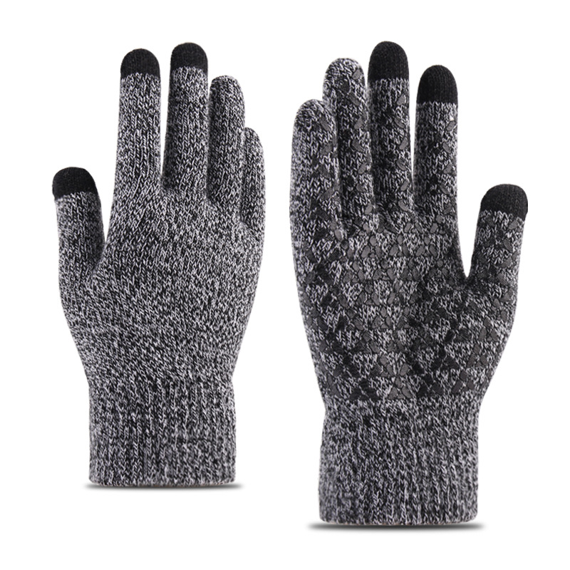 Retro Classic Full Finger Winter Warm Knitting Gloves Western Style Men Women Anti Slip Outdoor Travel Hiking Cycling Gloves