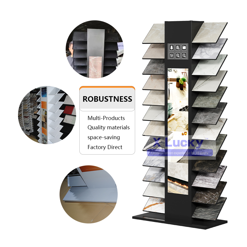 Factory Custom Turning Page Combination Showroom Drawer Cabinet Quartz Marble Granite Stone Stand Display Rack Tile Display