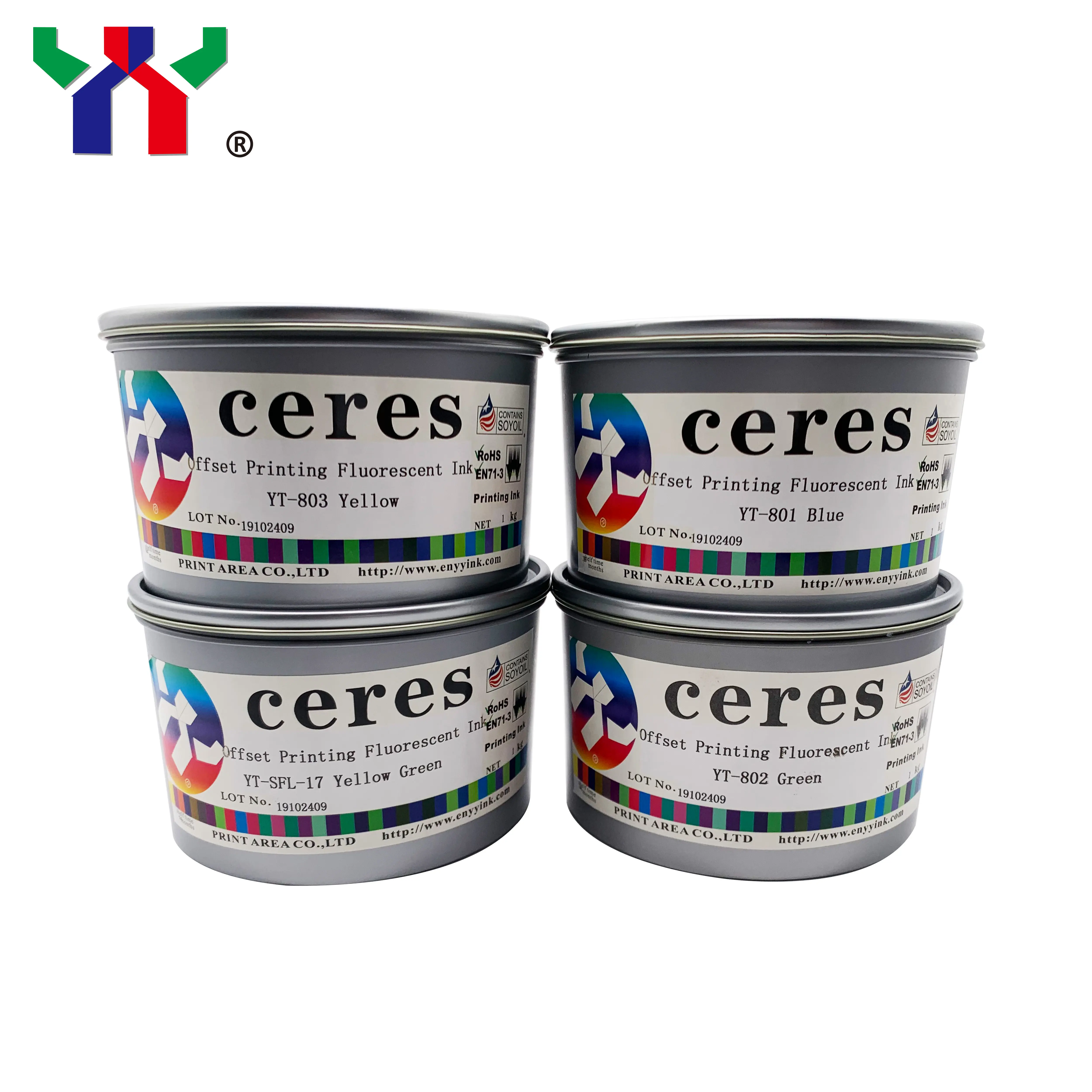 Explosive Product High Quality Ceres Offset Printing Fluorescent Ink Air Dry - Pantone YT-801-807 1 Kg/can