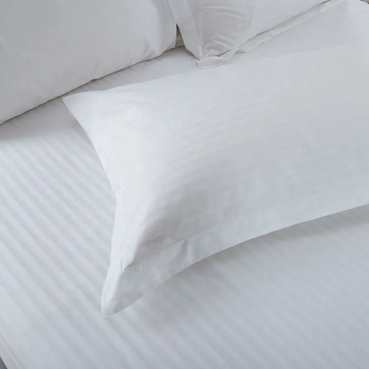 hotel linen white 100% cotton bedsheet customized hotel sheet set for bedroom supplies