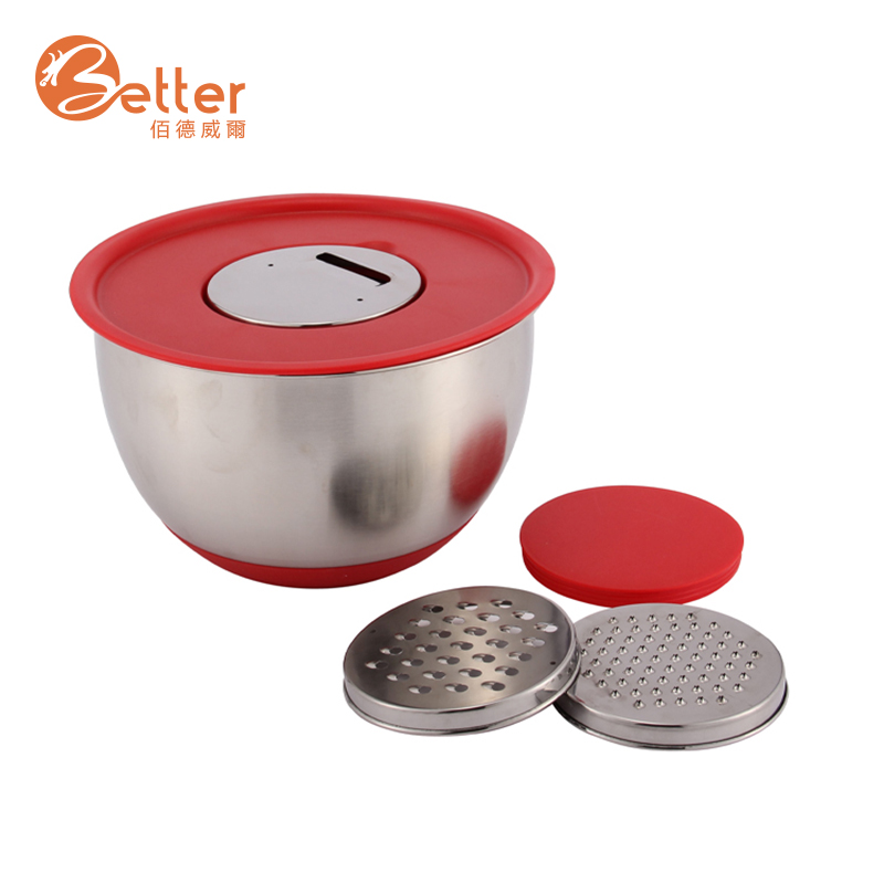 New Item Stainless Steel Salad Bowl Metal Fruit Ice Mixing Bowl with Lid