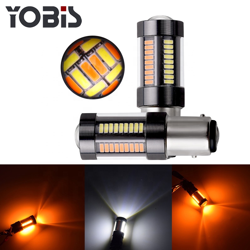 Двухцветный переключатель 1157/7443/3157 4014 66Smd Автомобильный светодиодный сигнал поворота Стоп-сигнал
