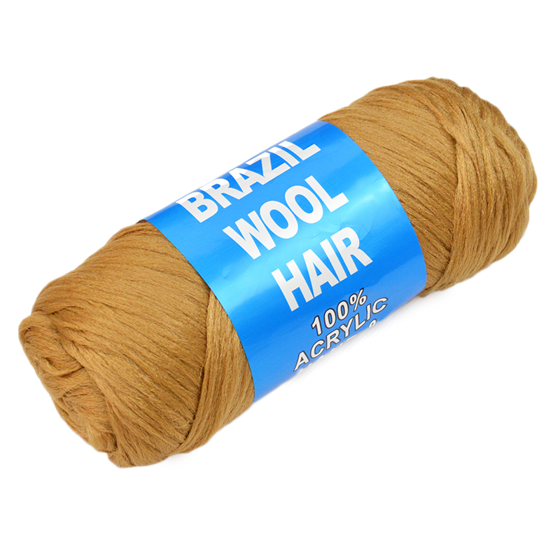 Hot Sale Synthetic Brazilian Wool Hair Yarn 100% Acrylic African Wig Yarns for Braiding Hand Machine Knitting Wigs