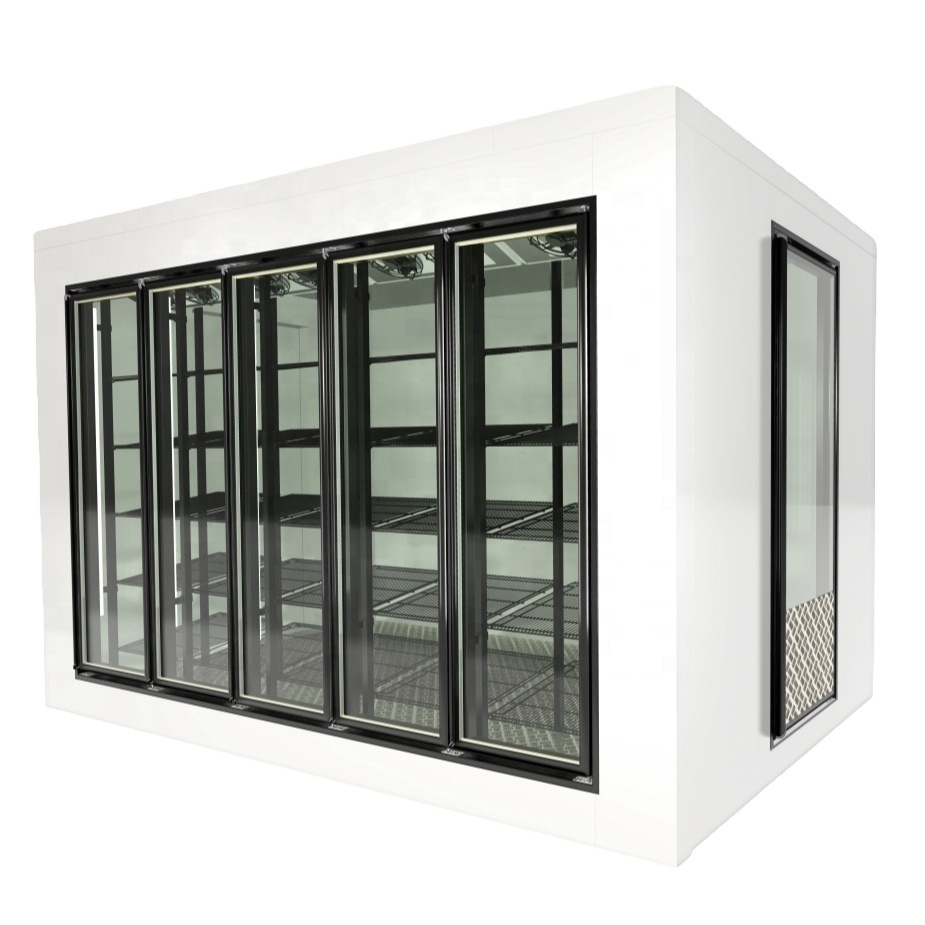 Walk-in Cooler or Freezer with Electric Heating Panel Glass Door Shelf-Refrigeration Equipment