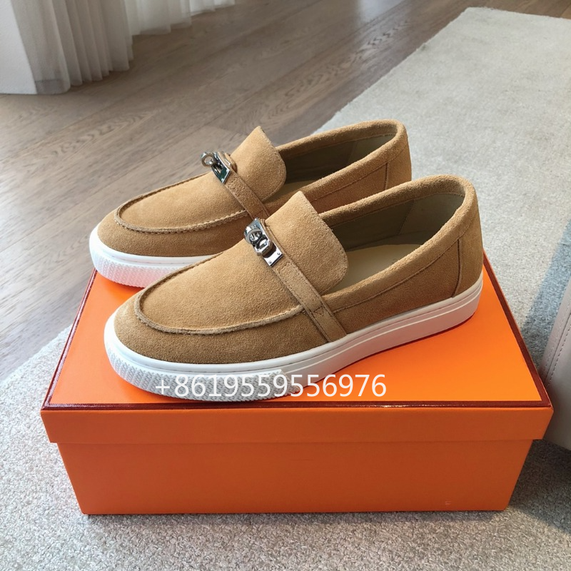 Top quality men's flat shoes, 2024 new fashion brand designer luxury genuine leather metal buckle flat sneakers casual shoes men