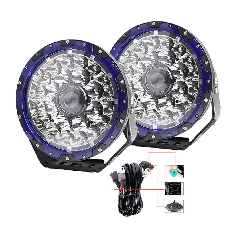 Aurora 9 inch 132W 24*5W 0sram +12W Laser IP68 lazer led light driving light powerful laser led fog lights