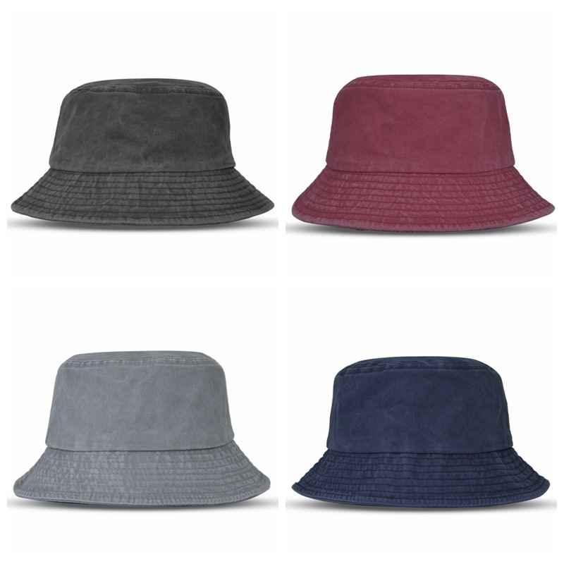 TBH Wholesale Quality Fisherman Blank Vintage Washed Cotton Distressed Denim Bucket Hat Jean Retro Hats