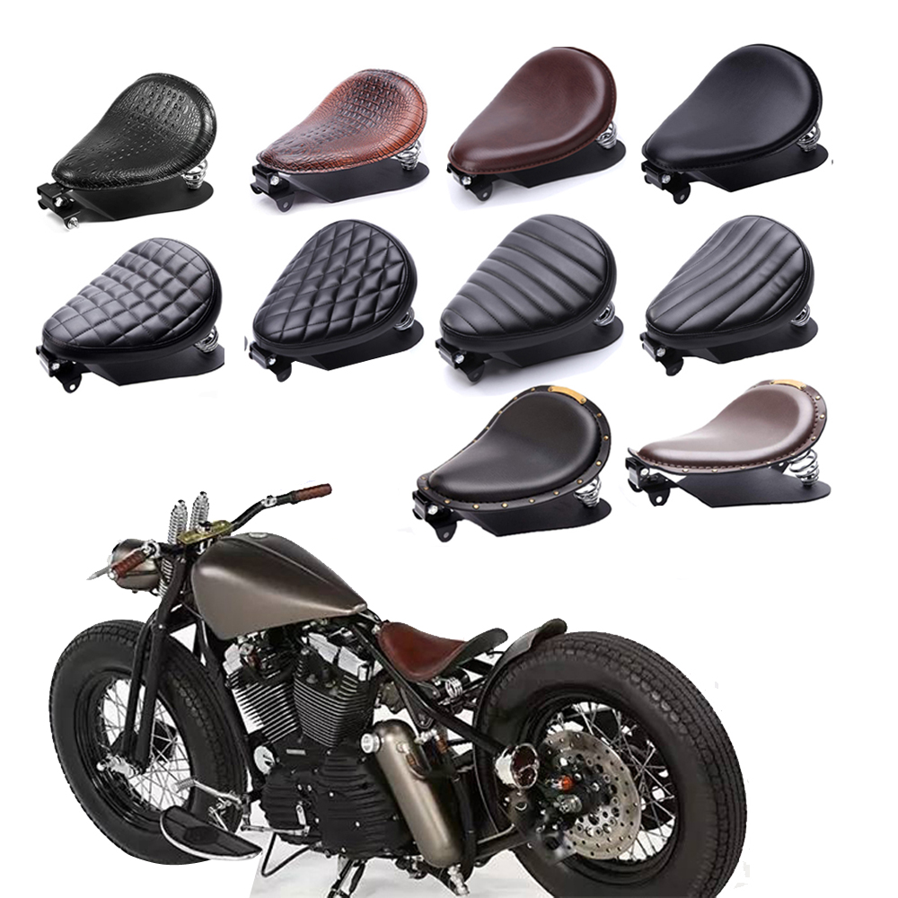 Universal Moto Bobber Chopper Saddle Vintage Cushion Parts Motorcycle Solo Seat For Harley Davidson Iron 883 Sportster Softail
