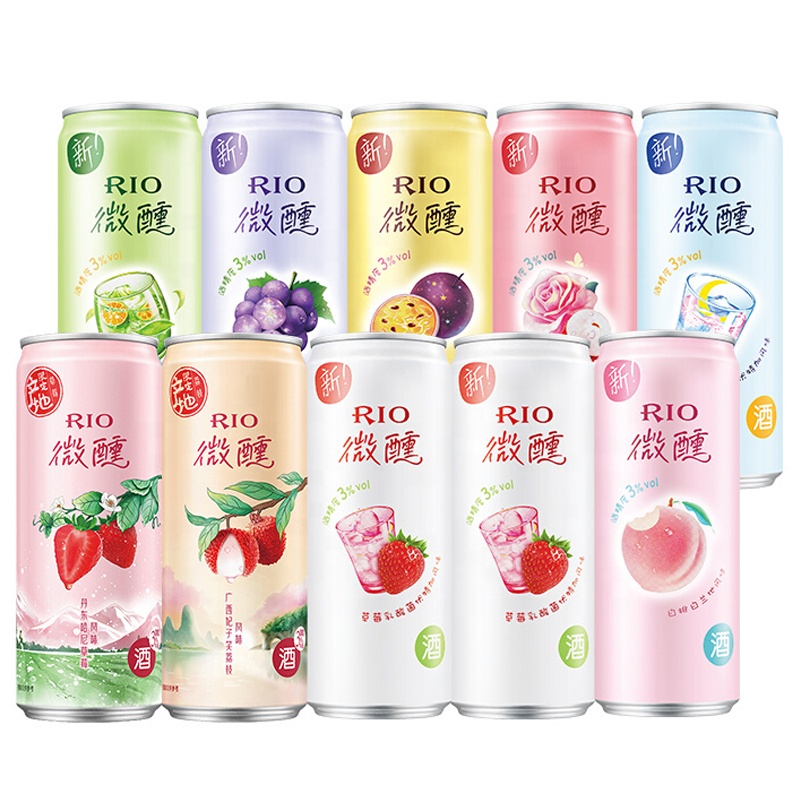 330ml Canned Fruit Peach Rose Grape Strawberry Flavored Cocktail Drinks Exotic Fruity Alcoholic Drinks