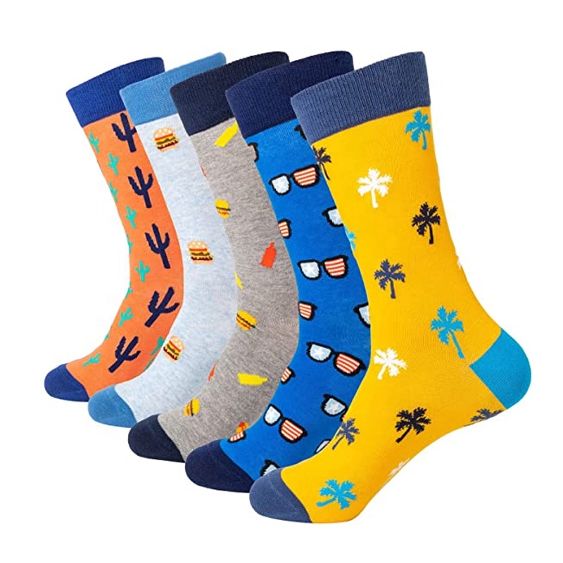 custom design drioshipping recycled cotton crew popuar dress casual funky korean style knitted graphic funny socks