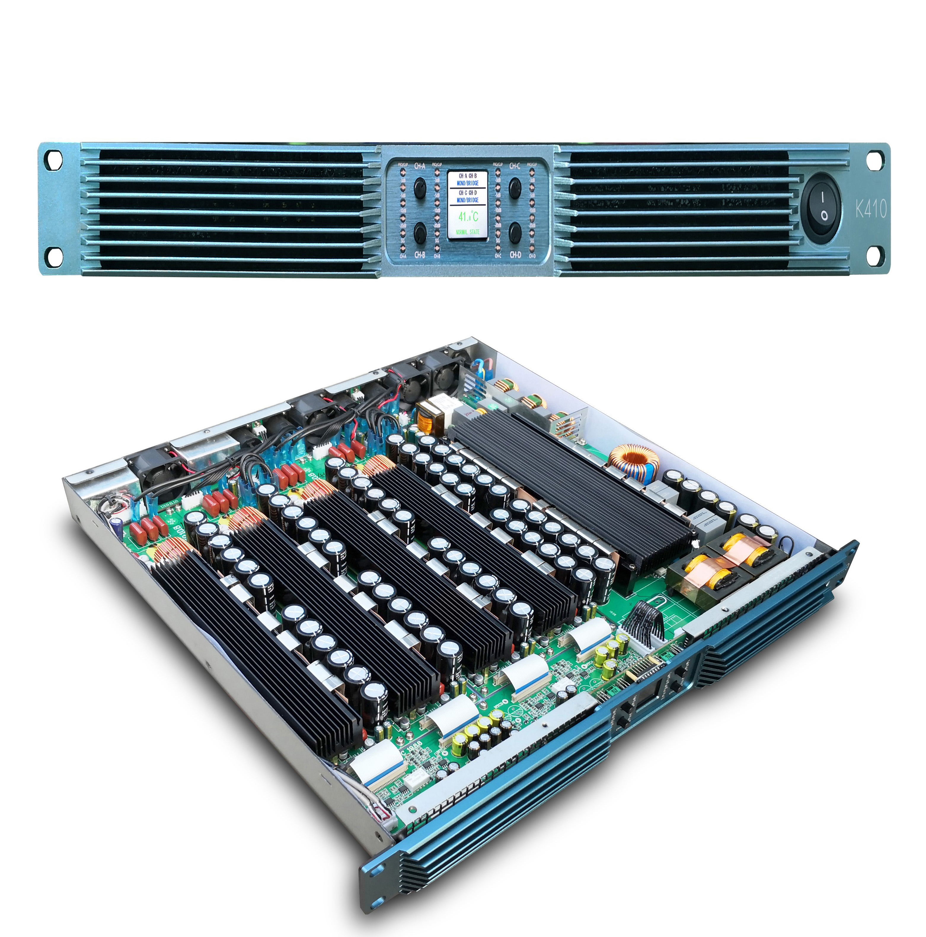 K4-10 high powered 4 channel 1700W 1U class d audio amplifier