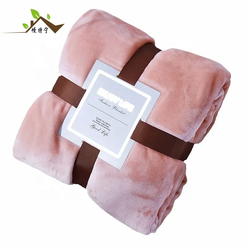 Thickened Solid Coral Fleece Blanket In Winter Sofa Blanket Customized Design
