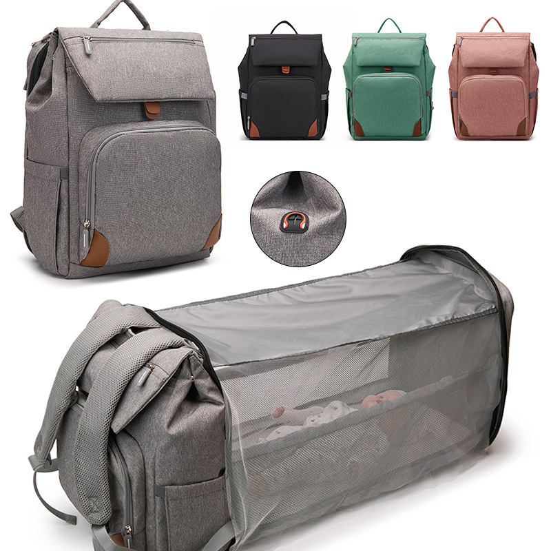 3 In 1 Multifunctional Diaper Bags Water-resistant Nappy Baby Bag Mommy Diaper Backpack Bag With Changing Station Pad