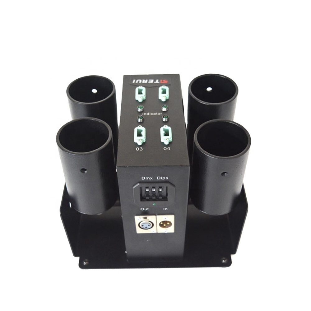 Four shots Electric Launcher Cannon CO2 DMX Electric Paper Rainbow Streamer Wedding Party Confetti Machine
