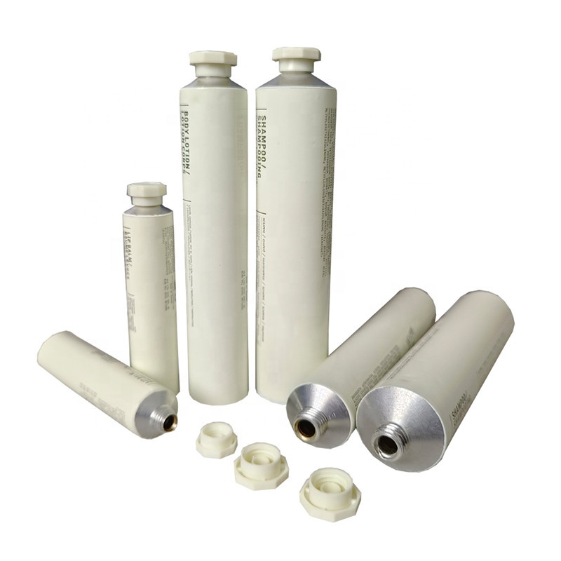 Empty aluminum laminated collapsible tube cosmetic packaging long nozzle vacuum soft tube for food pharmaceutical packaging