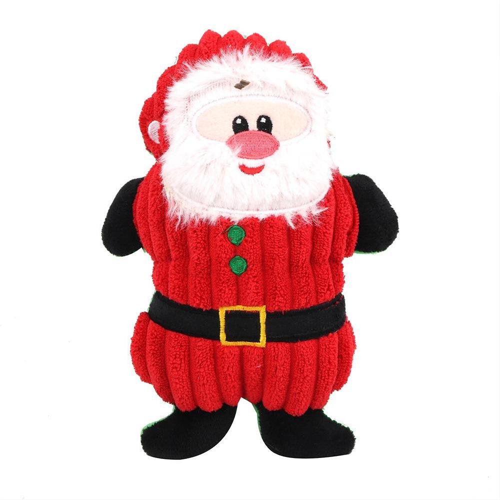 Christmas Series Cute Pet Dog Cat Corduroy Stuffed Plush Toy Chew Interactive Squeaky Toy