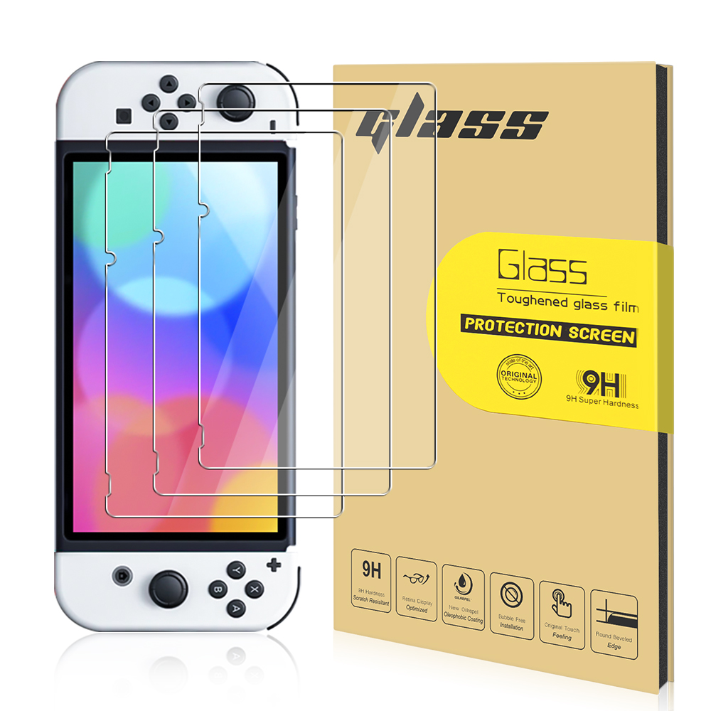 2021 New 0.33mm 2.5D High Transparent Screen Protector Tempered Glass Film For Nintendo Switch OLED