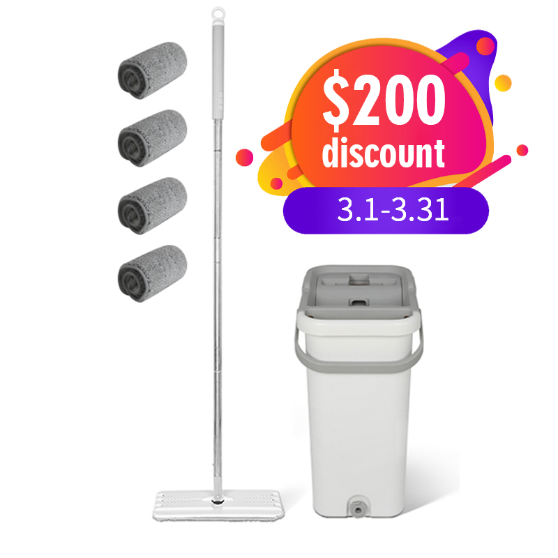 Телескопическая Швабра boomjoy 360 из микрофибры для мытья пола, плоская Швабра под заказ, ведро для сухой и влажной уборки дома