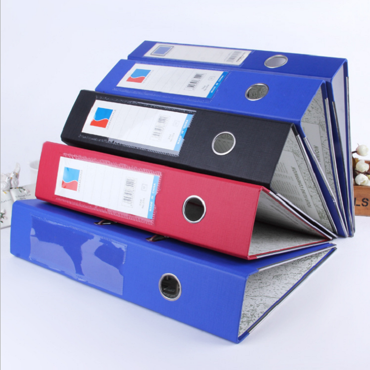 Wholesale custom paper 3 ring binder file folder a4 hardcover gray board file case folder