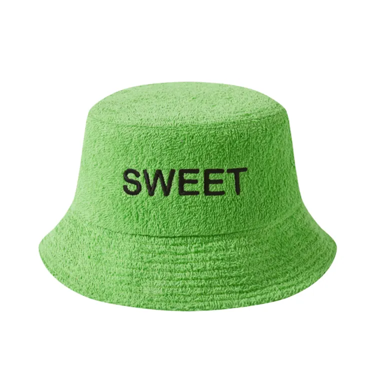 Terry Towel Cloth Warmer Embroidery Bucket Hat Private Label Bucket Hat