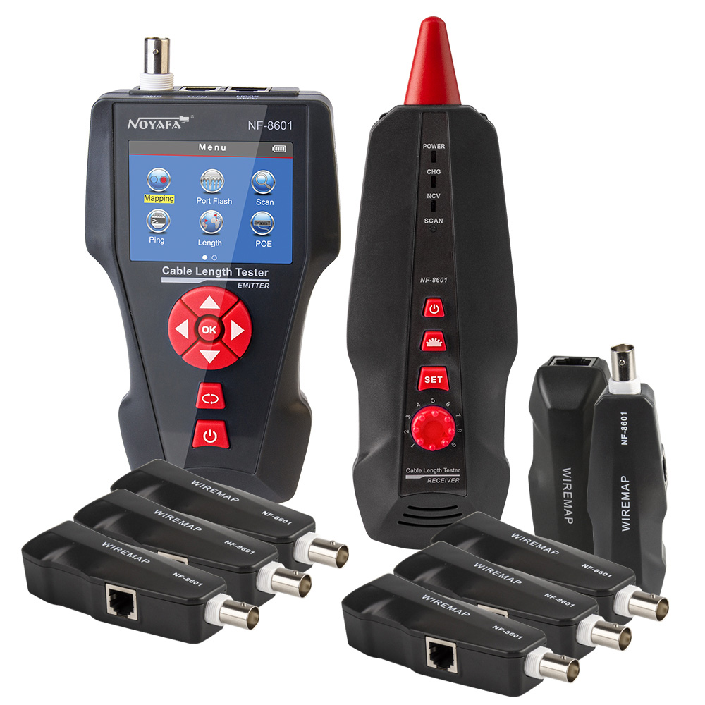 NF-8601W RJ45 RJ11 BNC телефонный кабель Длина тестер цветной ЖК-монитор для проверки витой пары, телефонной проводки с POE Ping тестирование