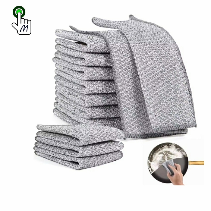 Kitchen Supplies Microfiber Wire Dishcloth Multifunctional Non-Scratch Eco-Friendly and Multipurpose for Dishes