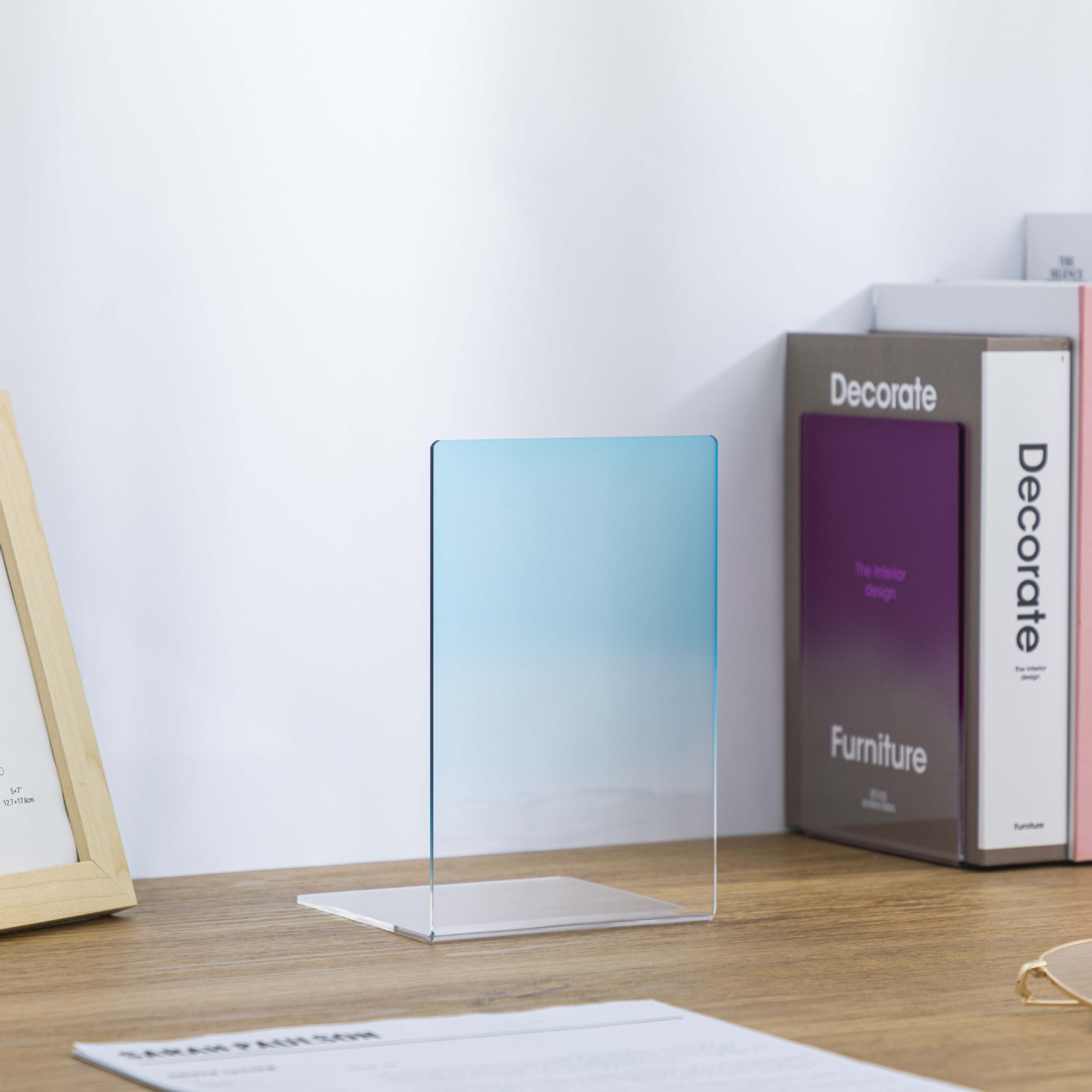 Transparent Acrylic A5 Album Book Display Stand Plastic Bookshelf for Office Use Picture Book Holder & Rack