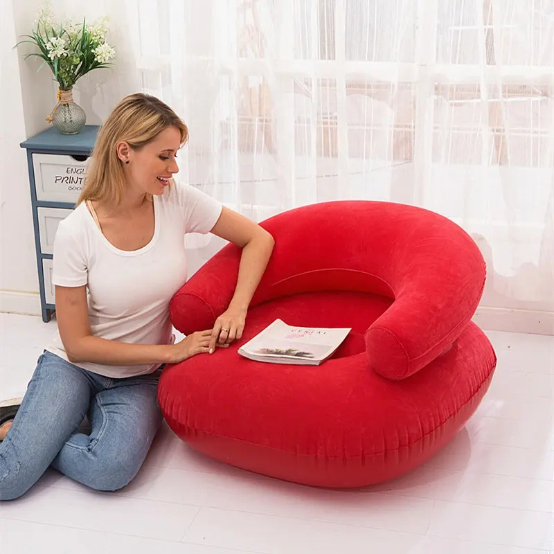 Comfortable Relax Recliner Inflatable Lazy Sofa Chair, Beanbag Lounge Chair Inflatable Living Room Party Air Sofa Chair Set