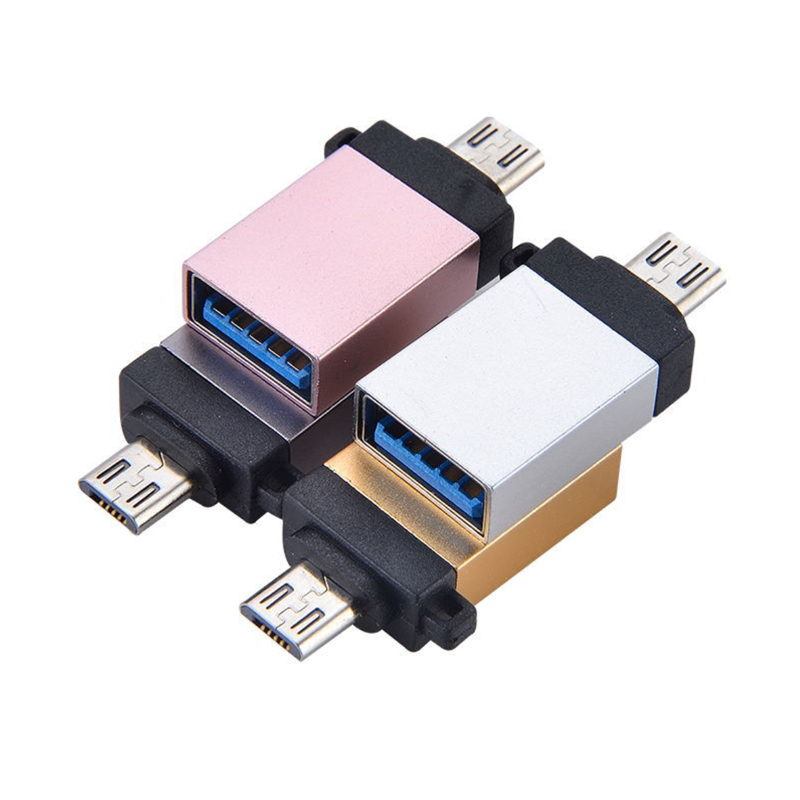 Алюминиевый сплав USB 2,0 micro B male к USB 3,0 A Женский OTG адаптер конвертер с брелком