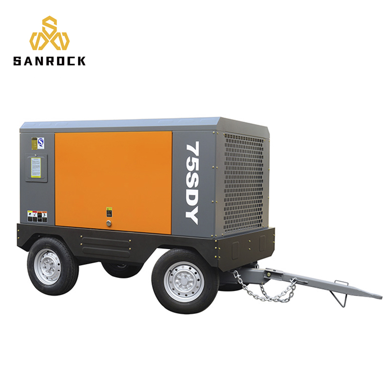 Sanrock ZEGA 75SDY-8S 13,6/8 переносные Винтовые воздушные компрессоры переменного тока, сделано в Китае, для продажи