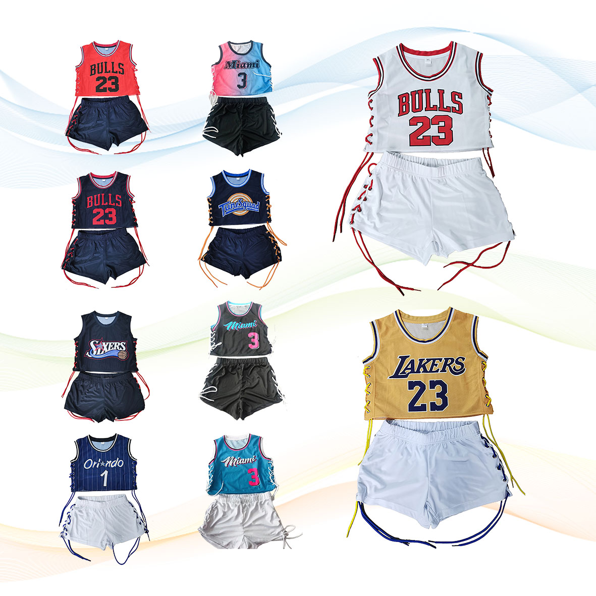 Plus Size Summer Track Shorts Women Biker Shorts Two Piece Set Bulk Basketball Jersey Shorts Set For Women