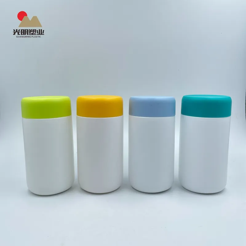 2023 new design 225ml HDPE  Pharmaceutical Plastic Bottles manufacturers with colorful lid