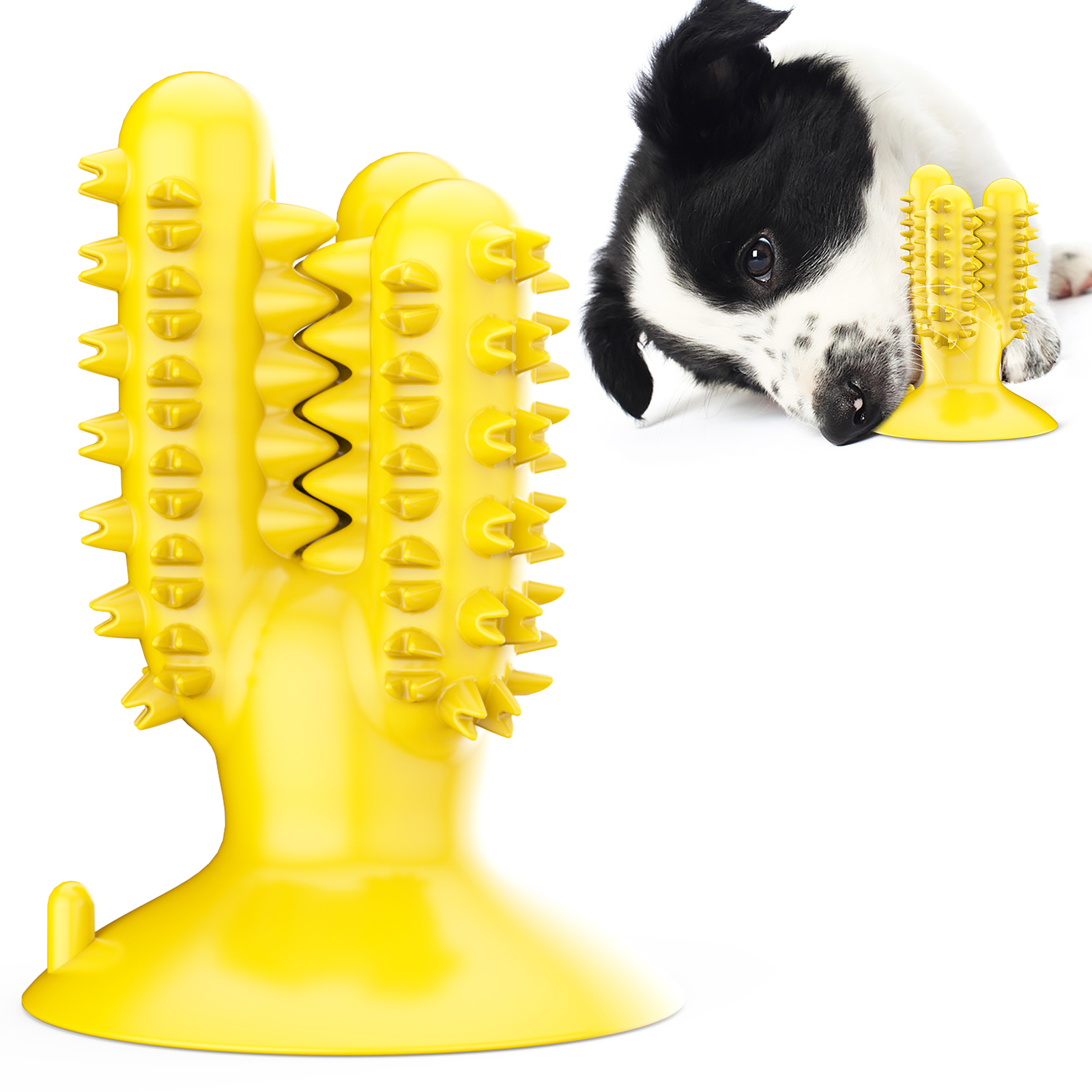 High Quality Dog Teeth Cleaning Chew Toy Dog Suction Cup Toothbrush Stick Rubber Bite Resistant Chewers Pet Toys