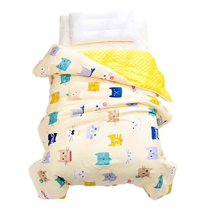 Double Sided Design Comforter Premium Cotton Filling Newborn Woven Quilt Blanket For Kids Babies Toddlers