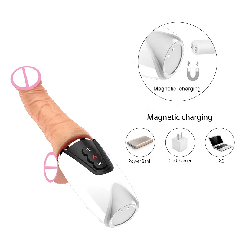 7 Speed Vaginal G-Spot Heatable vibrated and automatically telescopic dildos for women