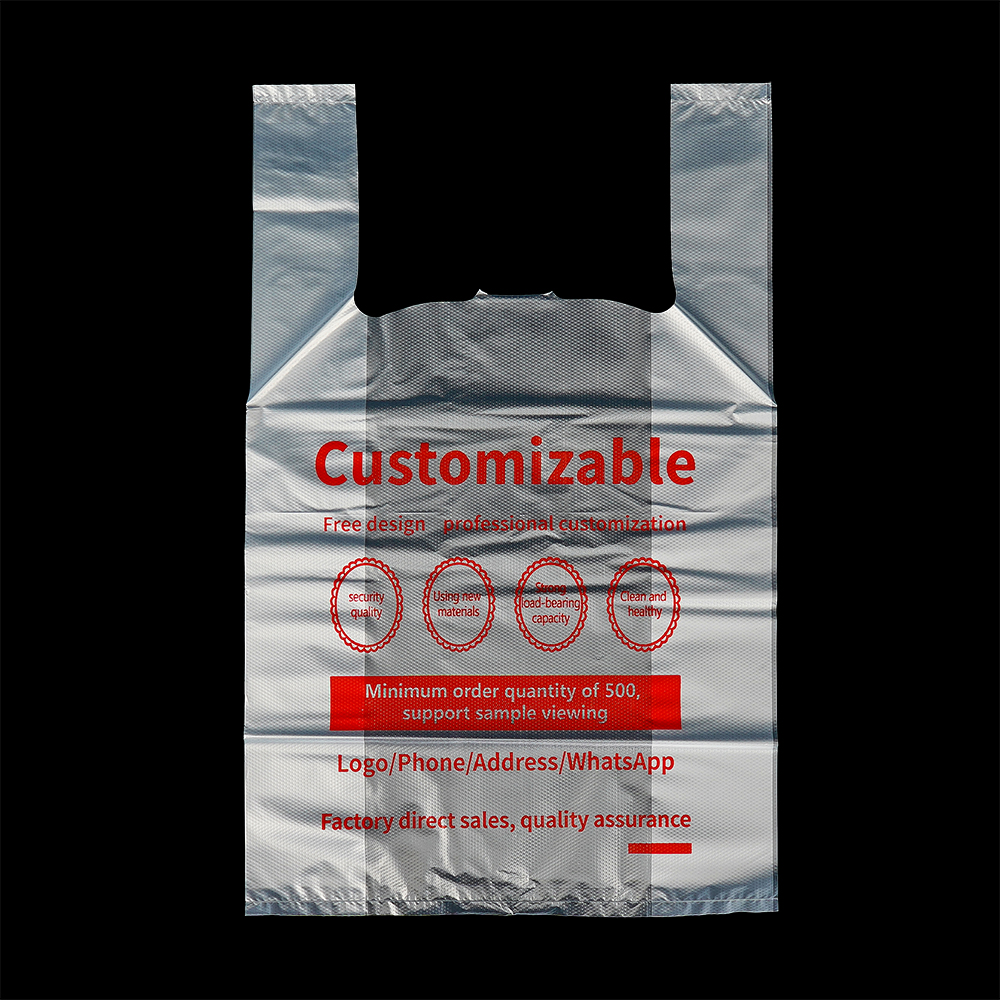 Top Seller Customizable Plastic Shopping Vest Bag With Side Gusset Reusable Supermarket Use Gravure Printing Surface Custom Logo