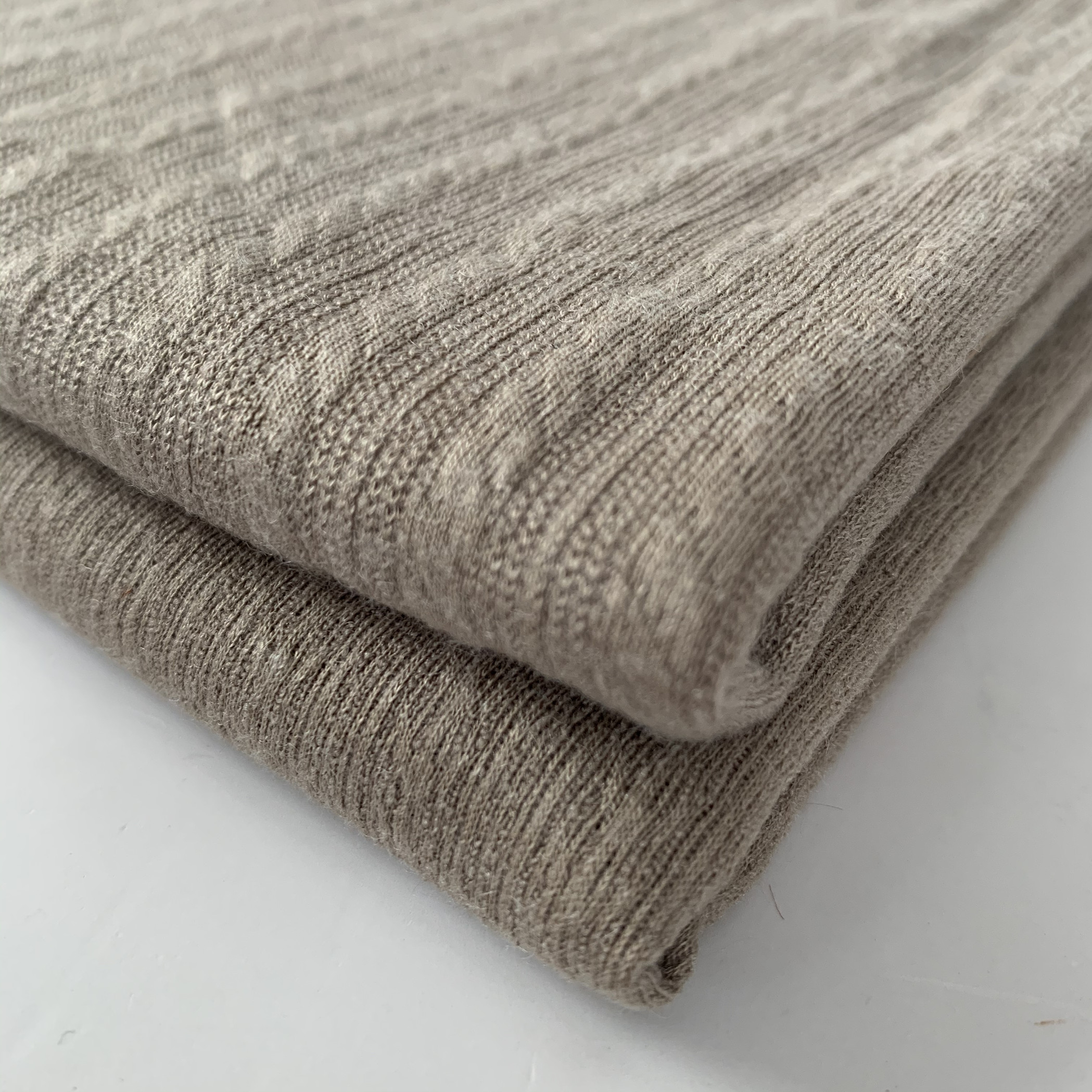 Fashionable women TR light woolen JQD cable knit fabric for Sweater
