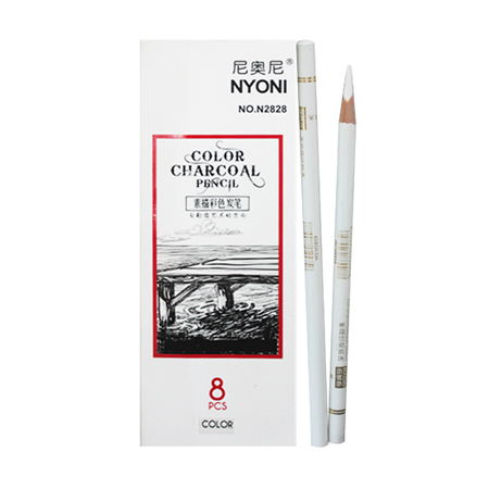 Белый карандаш с древесным углем NYONI