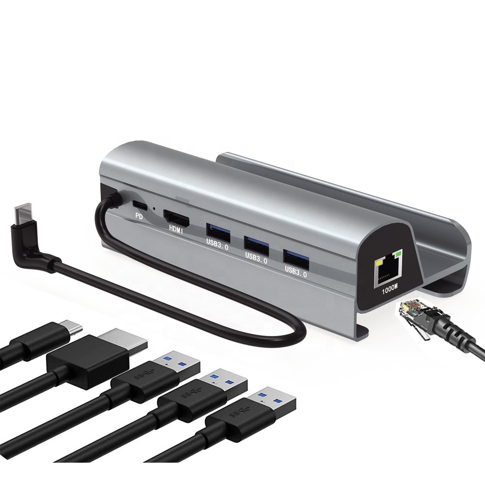 Паровая док-станция 6 в 1, USB C док-станция для паровой колоды PD USB3.0 1000M Hd-mi 4K 60 Гц, аксессуары для паровой колоды