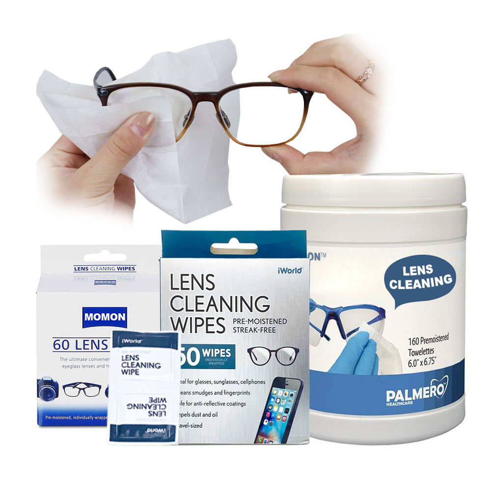 Anti Fog Glasses Cleaning Wet Wipes Manufacturer Ready To Ship 10 Pcs Per Bag Bamboo Biodegradable Nonwoven Eye Glass Wipes