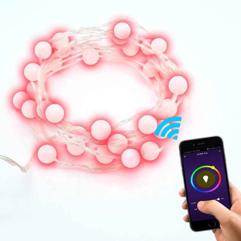 2021 новый дизайн 5 м/10 м Bluetooth Wifi смарт-строка свет рождественской елки на открытом воздухе украшения свадебные светодиодный шар с пересекающимися мигающими звездами цепи свет